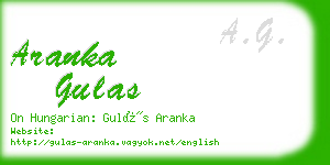 aranka gulas business card